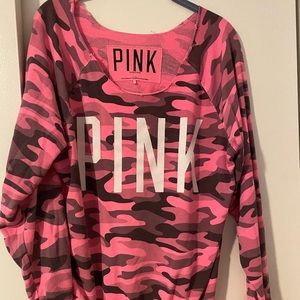 Pink off the shoulder sweatshirt